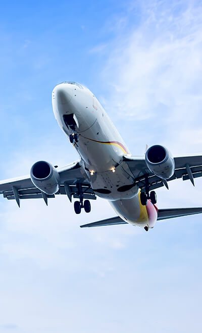 Cargo aircraft taking off